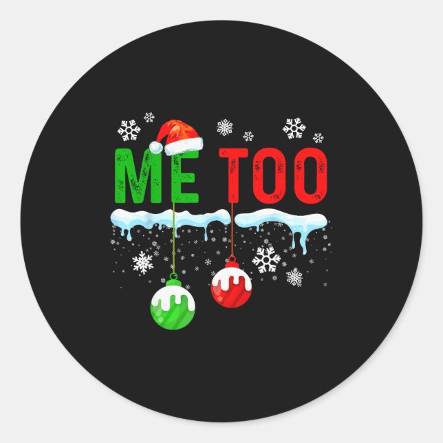 Family Christmas Pajamas Matching Couple Holiday H Runder Aufkleber (Vorderseite)