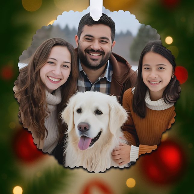 Family Christmas Photo Holiday Paper Ornament Card (Von Creator hochgeladen)