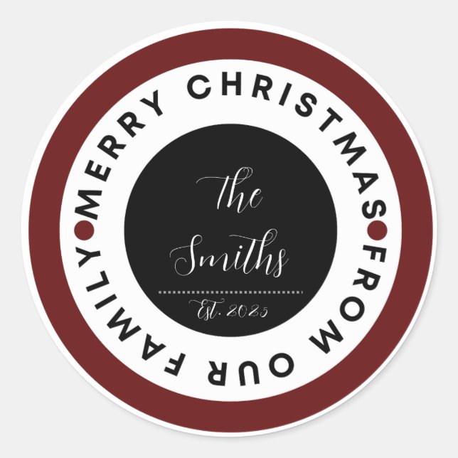Family Christmas Runder Aufkleber (Vorderseite)