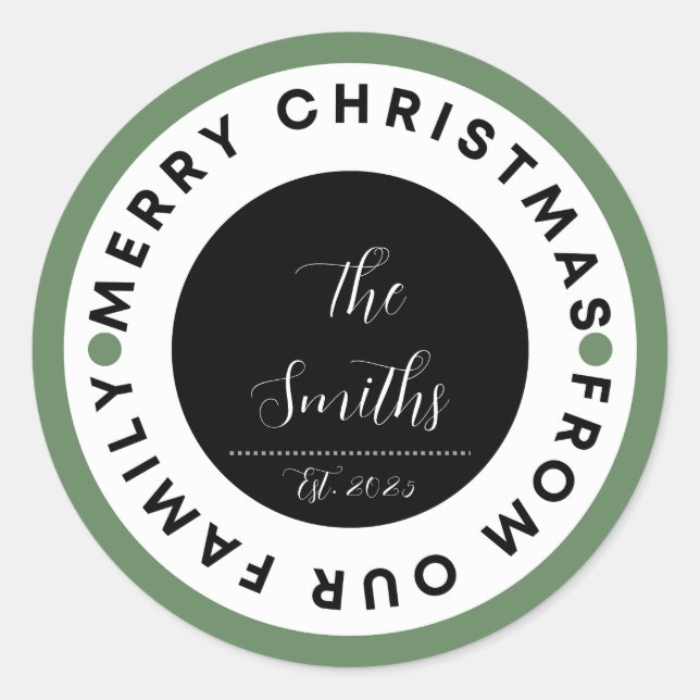 Family Christmas Runder Aufkleber (Vorderseite)