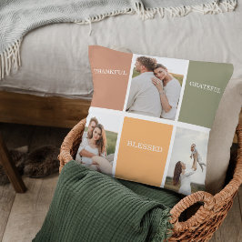 Family Collage Foto | Dankbar gesegnet dankbar Kissen