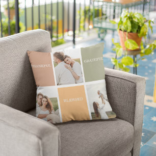 Family Collage Foto   Dankbar gesegnet dankbar Kissen