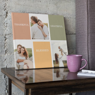 Family Collage Foto   Dankbar gesegnet dankbar Leinwanddruck