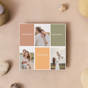 Family Collage Foto   Dankbar gesegnet dankbar Magnetkarte