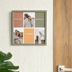 Family Collage Foto   Dankbar gesegnet dankbar Poster