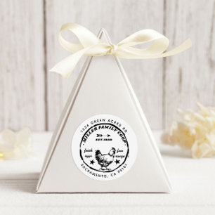 Family Coop Hen Fresh Eggs Rücksendeadresse Runder Aufkleber