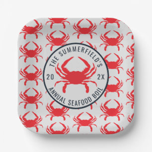 Family Crail Boil Summer Seafood Party Custom Pappteller