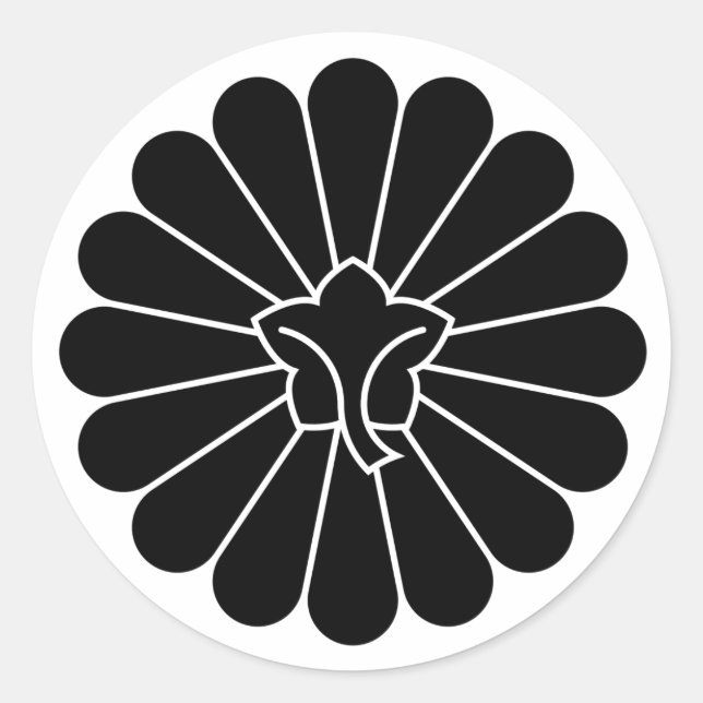 [Family Crests] back-side 16 petals chrysanthemum Runder Aufkleber (Vorderseite)