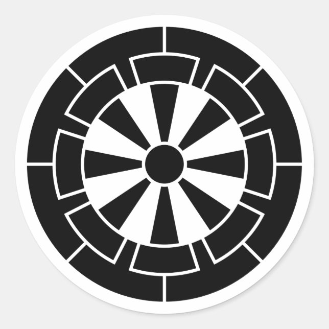 [Family Crests] Genji clan wheel Runder Aufkleber (Vorderseite)