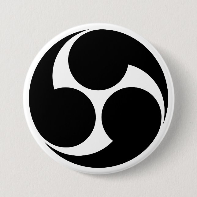 [Family Crests] Right-rotating Mitsu-domoe Button (Vorderseite)