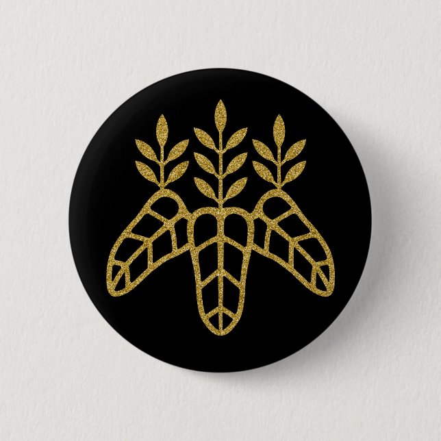 [Family Crests] Taiko Paulownia Round Button (Vorderseite)