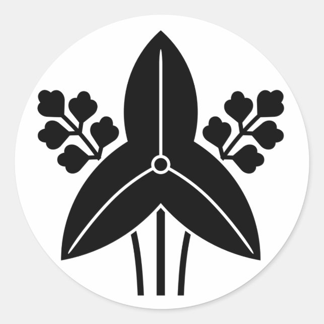 [Family Crests] Threeleaf arrowhead Runder Aufkleber (Vorderseite)