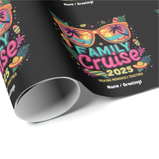 Family Cruise 2025 Erinnerungen zusammenbauen Geschenkpapier (Rolleneckpunkt)