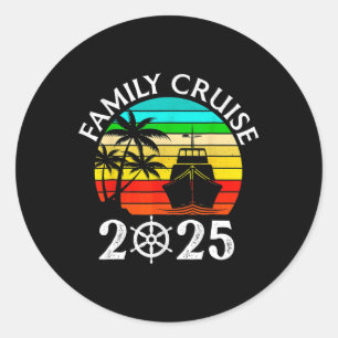 Family Cruise 2025 Reiseraum Familie M Runder Aufkleber
