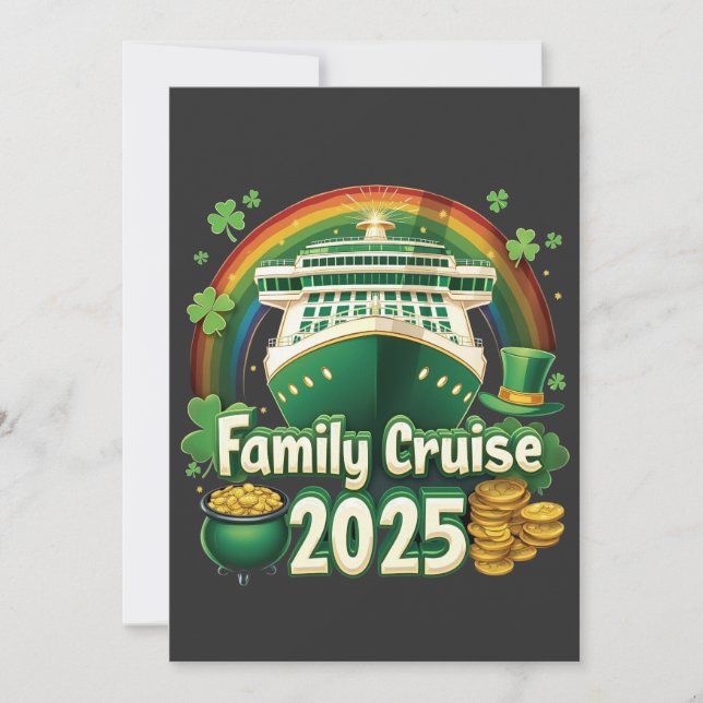 Family Cruise 2025 St. Patrick’s Matching Lucky Dankeskarte (Vorderseite)
