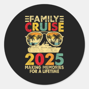 Family Cruise 2025 T-Shirt Matching Summer Vaca Runder Aufkleber