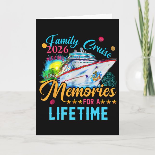 Family Cruise 2026 Making Memories For A Lifetime  Karte (Vorderseite)