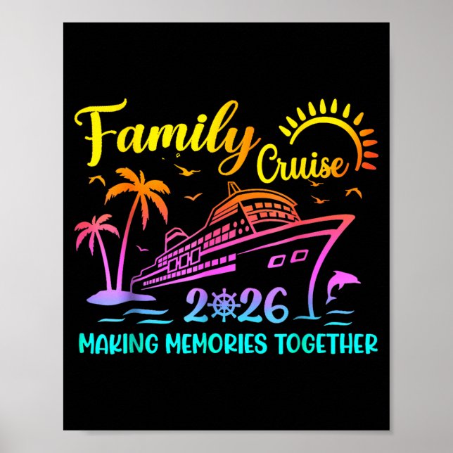 Family Cruise 2026 Summer Vacation Matching Family Poster (Vorne)