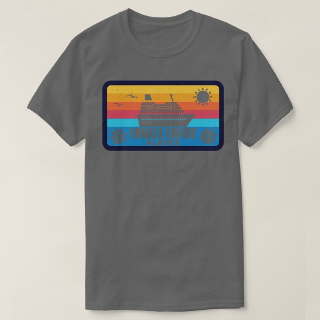 Family Cruise Alaska Retro Style T-Shirt (Design vorne)