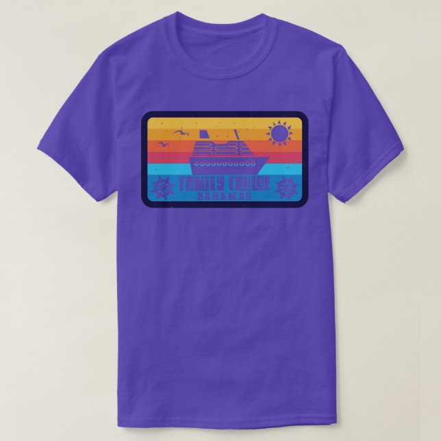 Family Cruise Bahamas Retro Style T-Shirt (Design vorne)