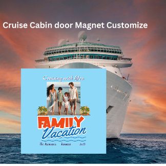 Family Cruise Blue Tropical Flexible Foto Magnet