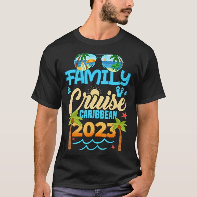 Family Cruise Caribbean 2023 Sommermatching Vacat T-Shirt (Vorderseite)