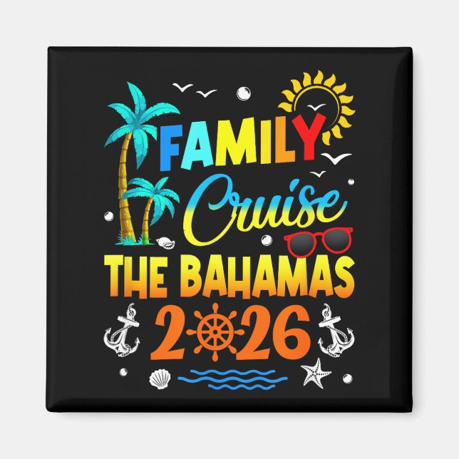 Family Cruise The Bahamas 2026 Summer Matching Vac Magnet (Vorne)