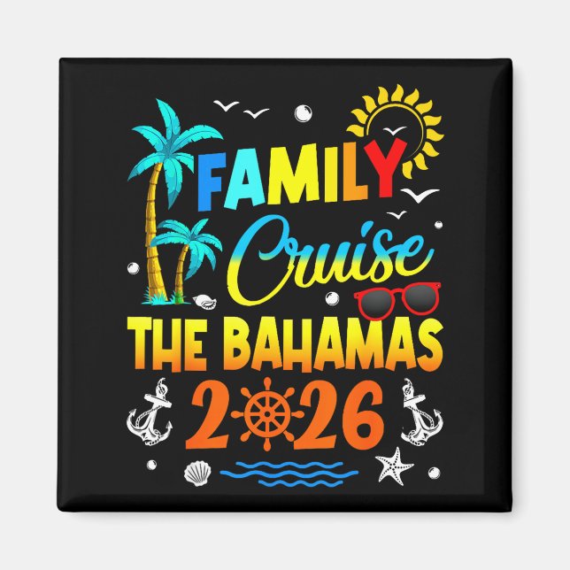 Family Cruise The Bahamas 2026 Summer Matching Vac Magnet (Vorne)