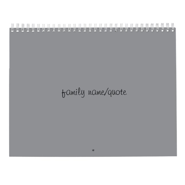 Family Customisable Calendar Kalender (Rückseite)