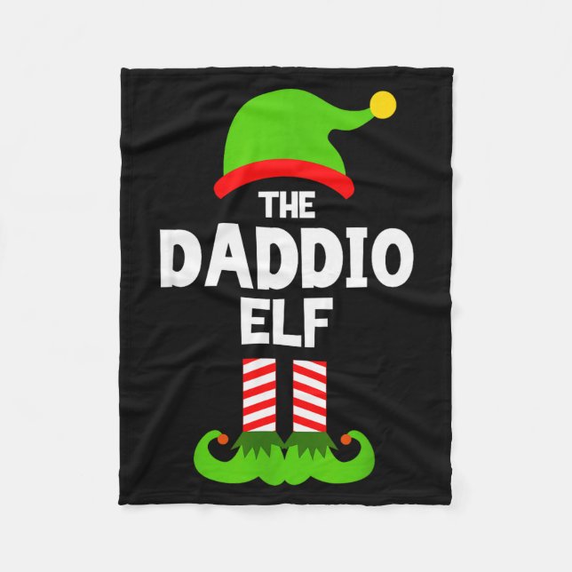 Family Daddio Elf Christmas Matching Pajama Funny  Fleecedecke (Vorderseite)