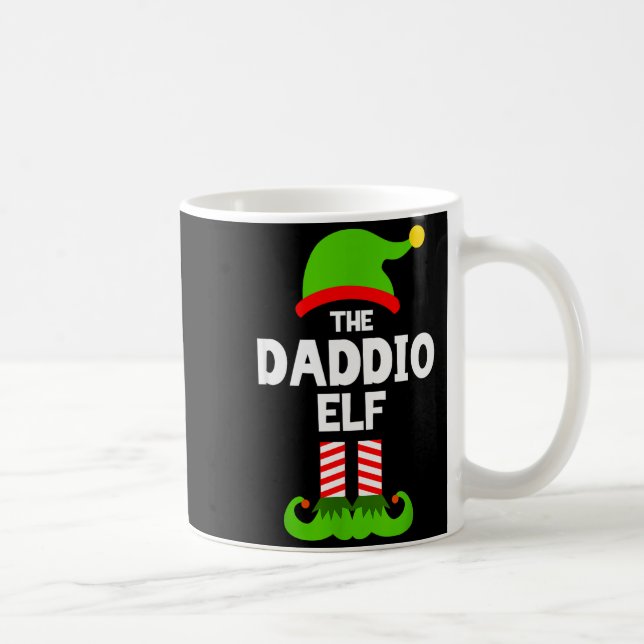 Family Daddio Elf Christmas Matching Pajama Funny  Kaffeetasse (Rechts)