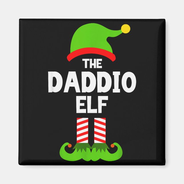 Family Daddio Elf Christmas Matching Pajama Funny  Magnet (Vorne)