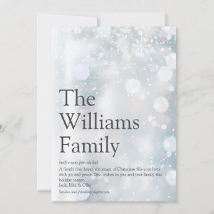 Family Definition Winterweihnachtsmeldung Feiertagskarte