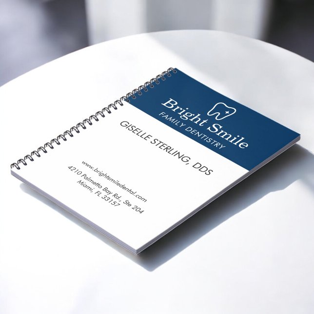 Family Dentistry Dentist Navy Blue White Notizblock (Von Creator hochgeladen)