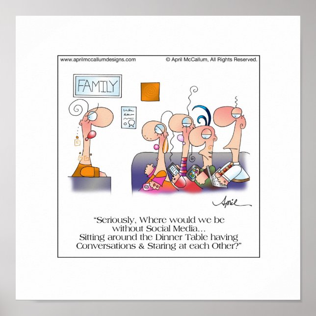 FAMILY DINNER Cartoon Poster von April McCallum (Vorne)