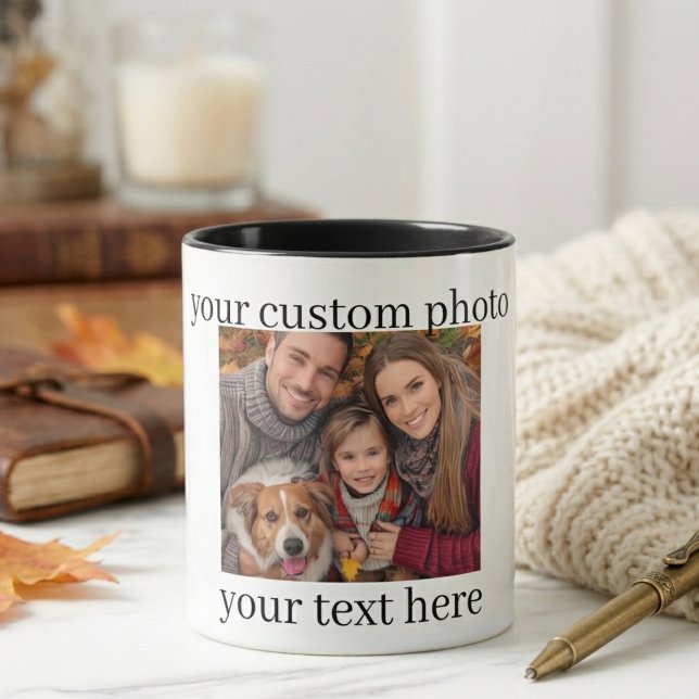Family & Dog Photo Mug Personalized Gift Tasse (Von Creator hochgeladen)