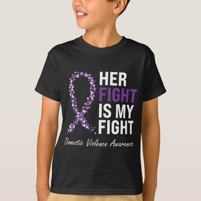 Family Domestic Violence Awareness Purple Ribbon T-Shirt (Vorderseite)