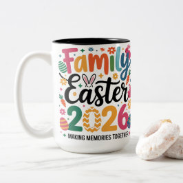Family Easter 2026 Making Memories Retro Colorful  Zweifarbige Tasse