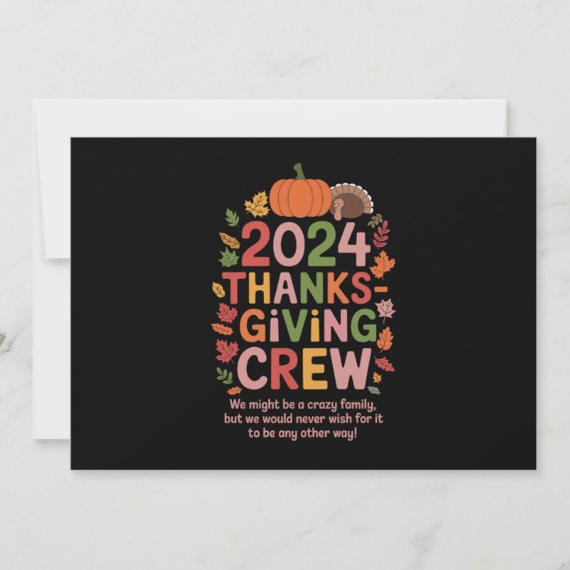 Family Erntedank 2024 Crew Türkei Matching Einladung (Vorderseite)