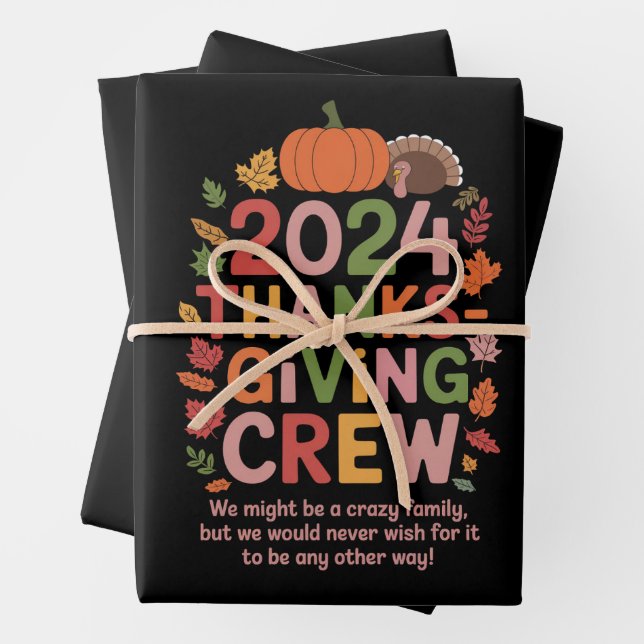 Family Erntedank 2024 Crew Türkei Matching Geschenkpapier Set (Beispiel)