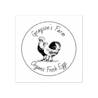 Family Farm Organic Fresh Eggs Gummistempel