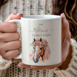 Family Farm Rustic Flower Crown Horse Kaffeetasse