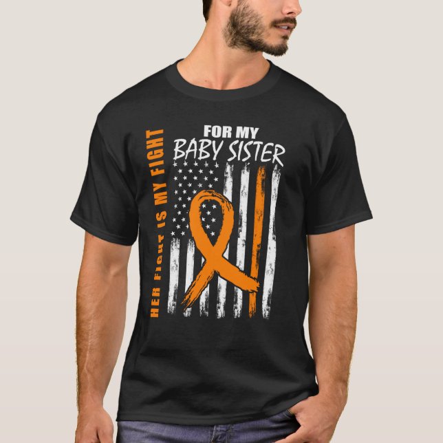 Family Fight Baby Sister Leukemia Awareness USA Fl T-Shirt (Vorderseite)
