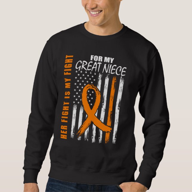 Family Fight Great Niece Leukemia Awareness USA Fl Sweatshirt (Vorderseite)