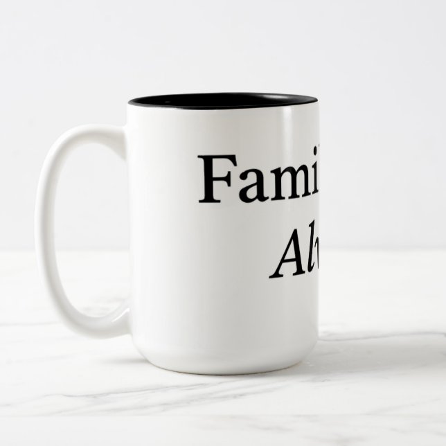 Family First Always Tasse | Minimaler Familienquot (Links)