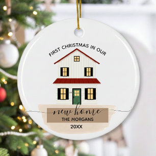 Family First Weihnachten Einzugsfeier neues Zuhaus Ornament