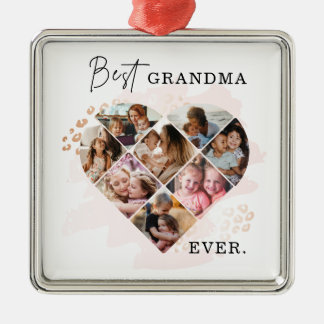 Family Foto Bestes Oma je Herz Gestalt 8 Foto Ornament Aus Metall