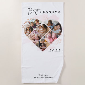 Family Foto Bestes Oma je Herz Gestalt 8 Foto Strandtuch