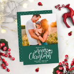 Family Foto Christmas Green Einladung<br><div class="desc">Weihnachtskarten - Weihnachtskarten für Fotos</div>