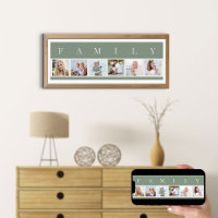 FAMILY Foto Collage 6 Picture Strip Green Custom